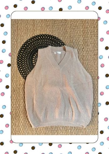 Pull sans manche beige