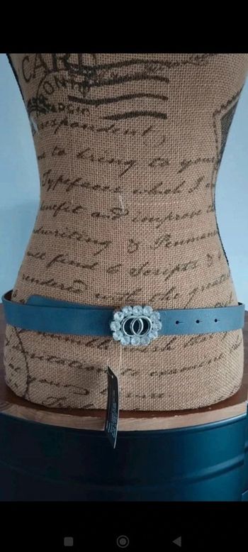 Ceinture grise boucle argenté 90 cm
