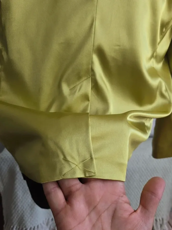 Blazer overside vert pomme en satin Divided by H&M - photo numéro 3