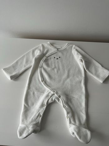 Pyjama bébé blanc Bout’chou  1 mois