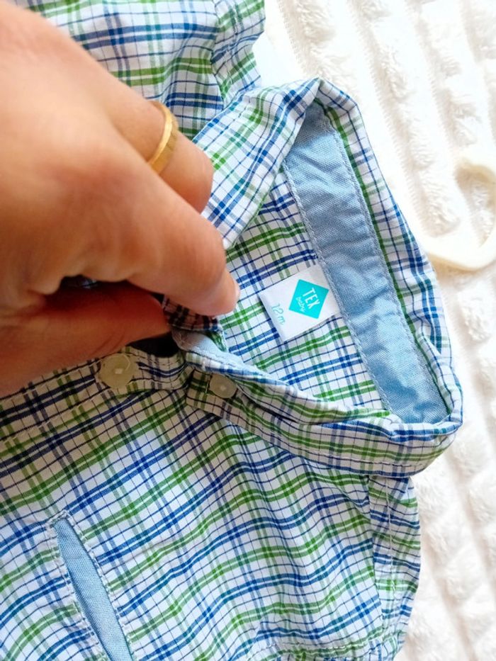 Chemise garçon 12mois 💚🤍 - photo numéro 3