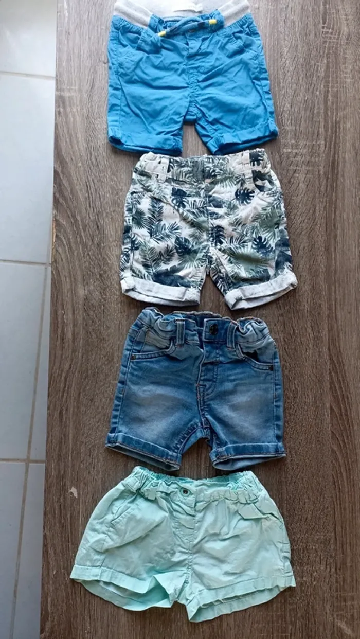 4 shorts garçon 12 mois