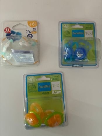 Lot de 3 x 2 tétines + de 6 mois en silicone 