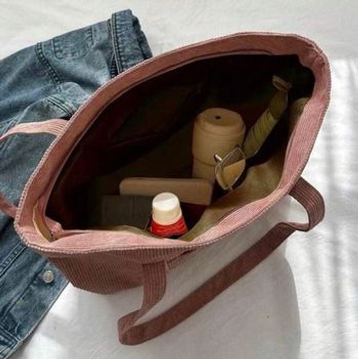 Sac rose velours côtelé - photo numéro 5