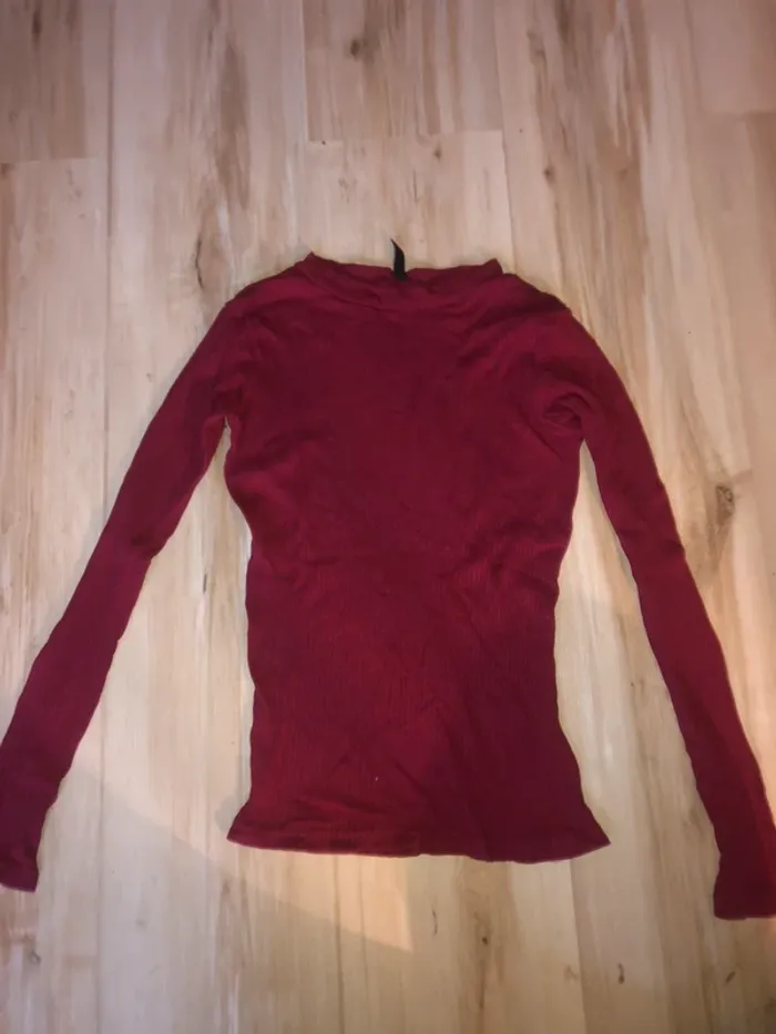 tee shirt pull manche longue col montant