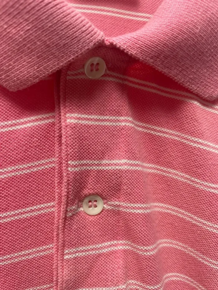 Striped pink white polo Lacoste Mens Size 4 - photo numéro 4