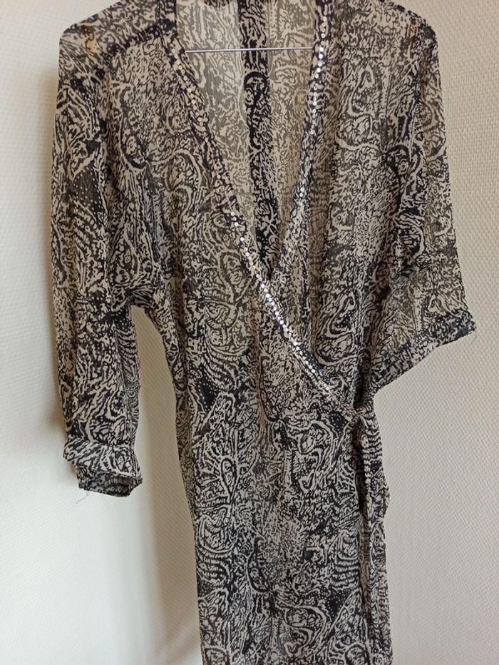 Robe portefeuille kimono plage chic Bohème