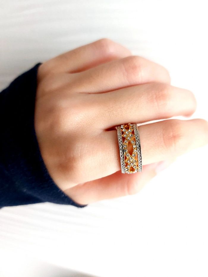 Magnifique bague anneau acier inoxydable taille 54 - photo numéro 2