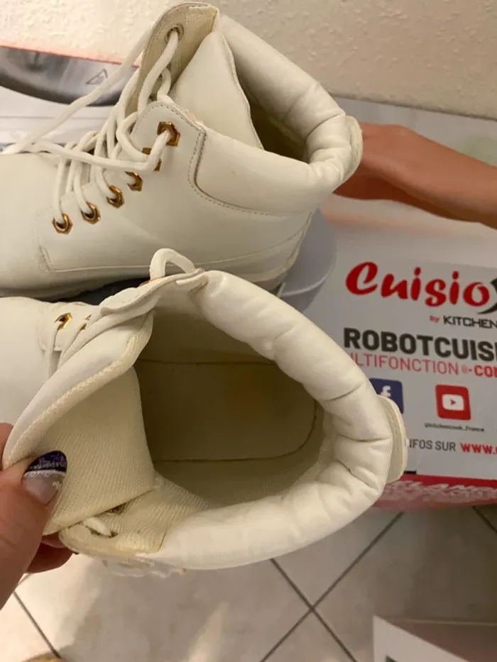 chaussure montante à crampons 38 blanc cassé - photo numéro 4