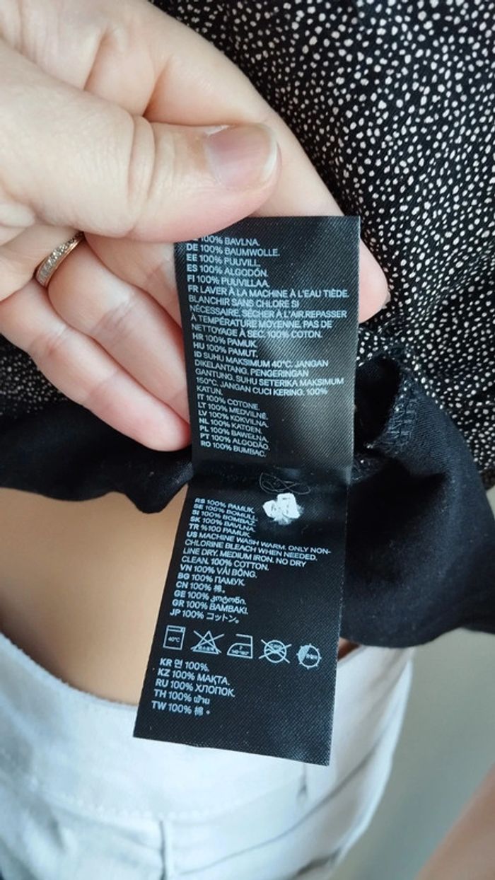 Tee-shirt noir points marron taille s femme h&m - photo numéro 5