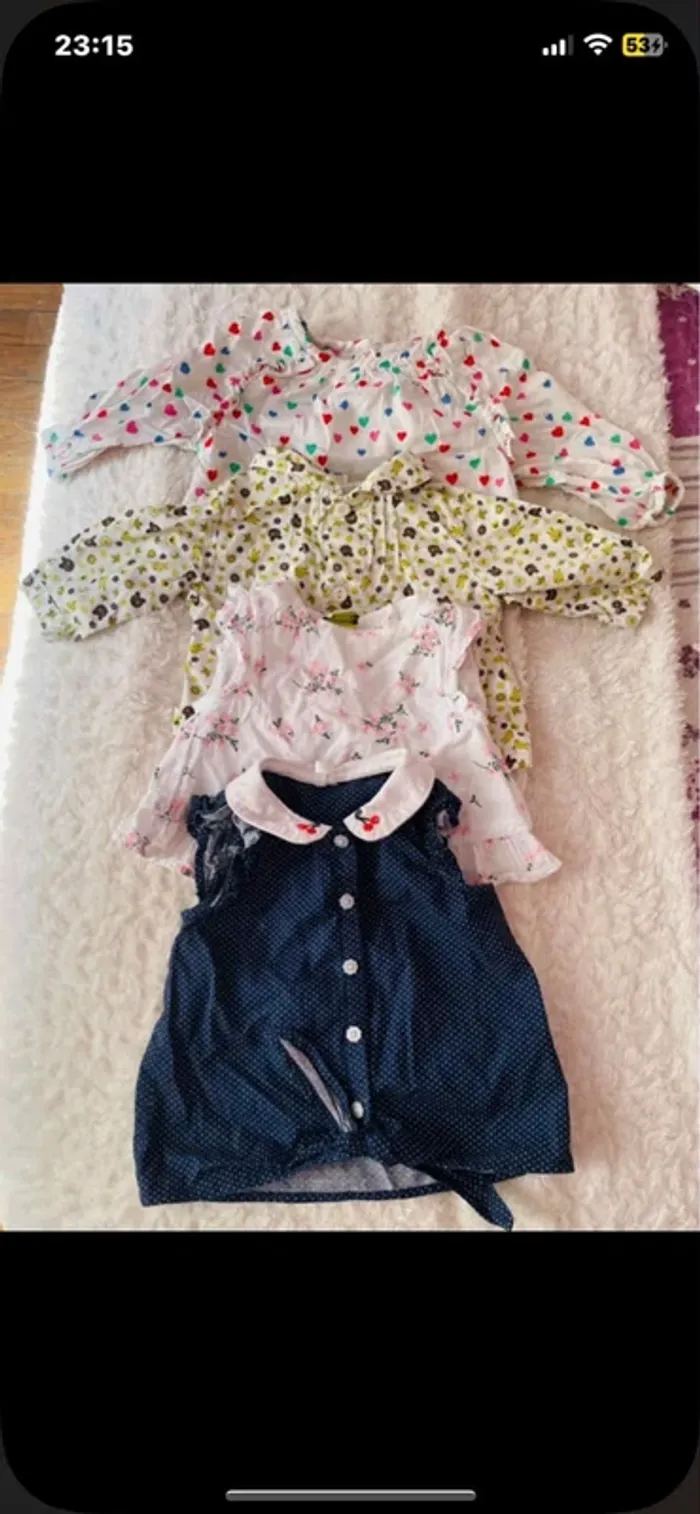 Lots de 4 haut bébé 3 mois