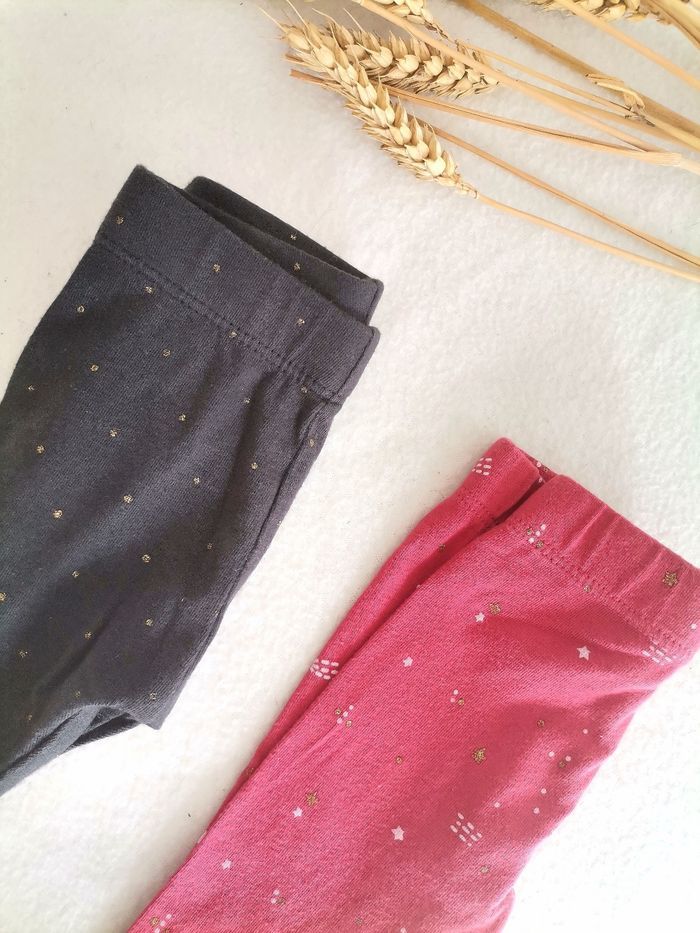 Lot de 2 leggings légers dille marque Kiabi taille 3mois/62cm - photo numéro 2