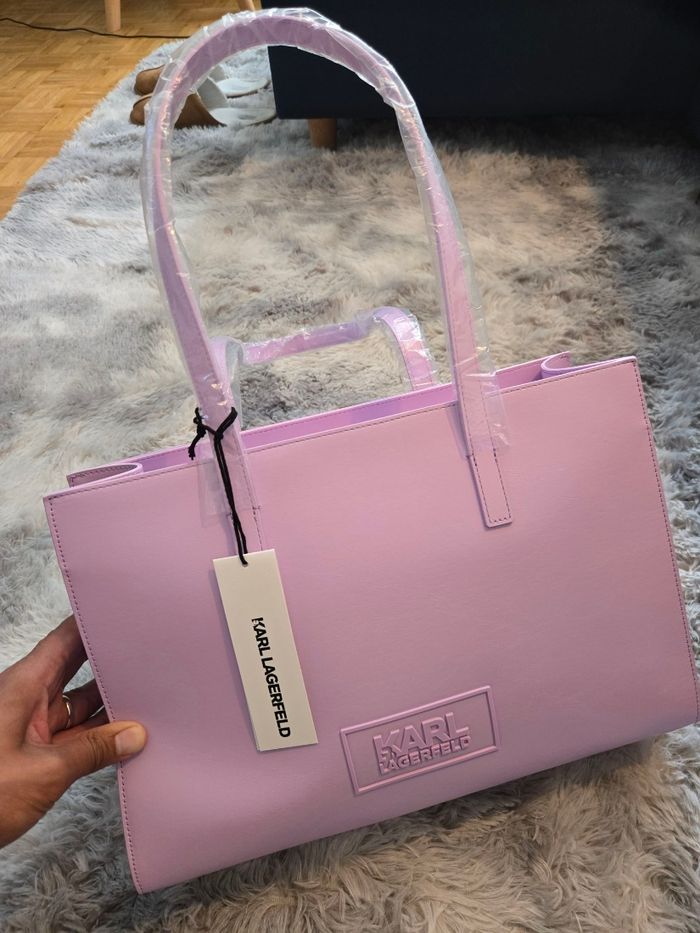 Sac cabas Karl Lagerfeld rose lilas – Neuf avec étiquette & dustbag - photo numéro 2