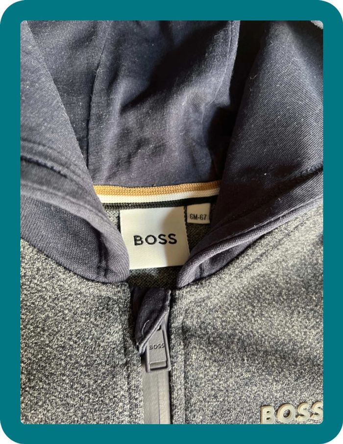 Sweat capuche bicolore 6 mois - Hugo Boss - photo numéro 3