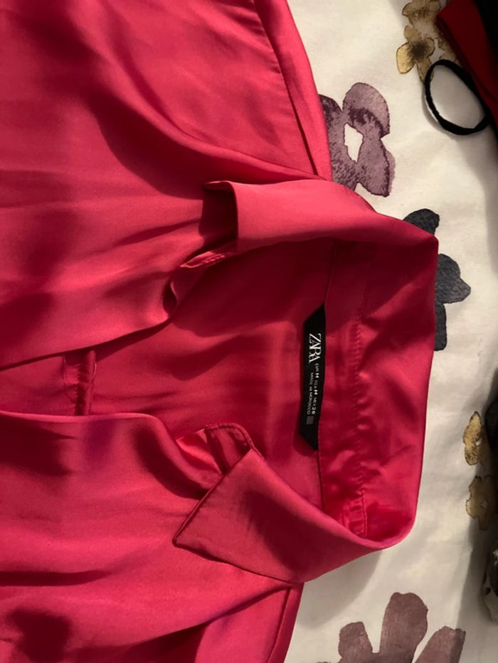 Chemise rose satinée - photo numéro 4