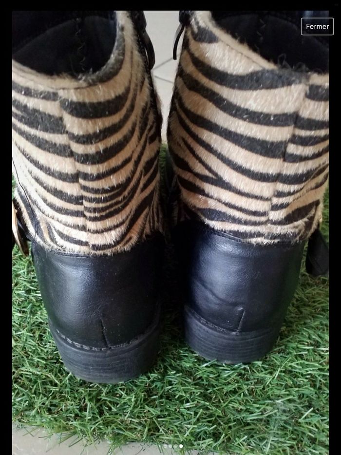 Bottines noire léopard avec brides taille 40 - photo numéro 3