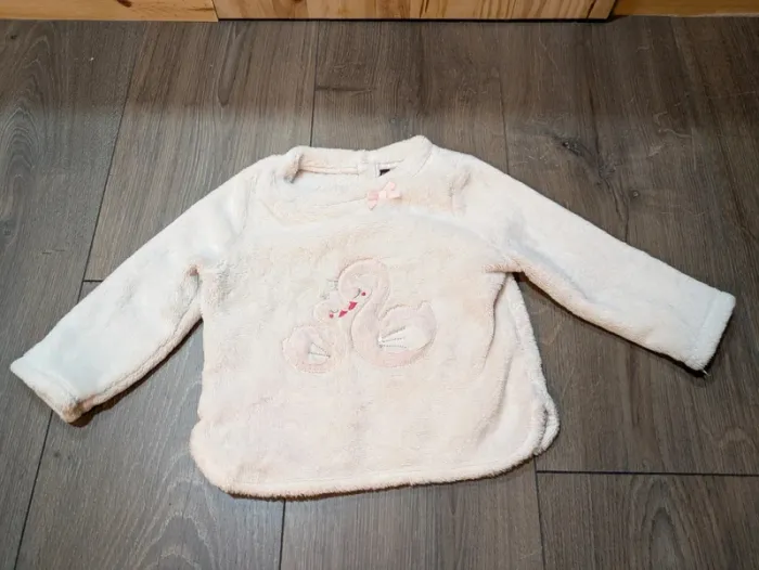 Pull blanc cygnes 12 mois sergent major