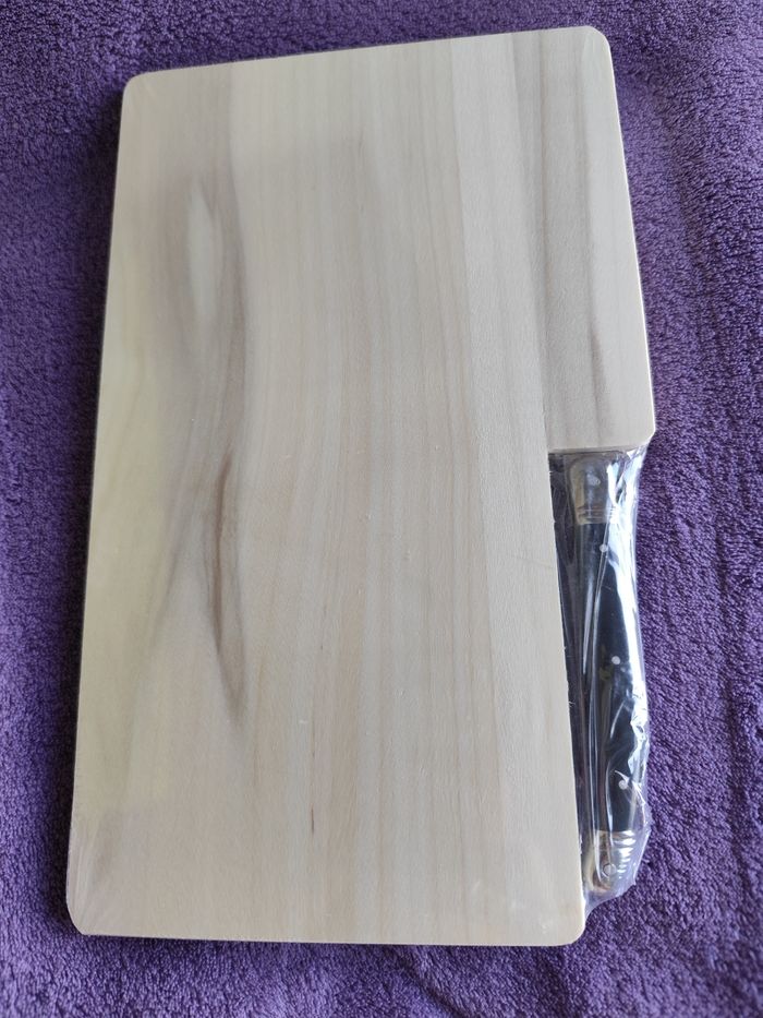 Couteau et planche à découper saucisson en bois laguilhon - photo numéro 2