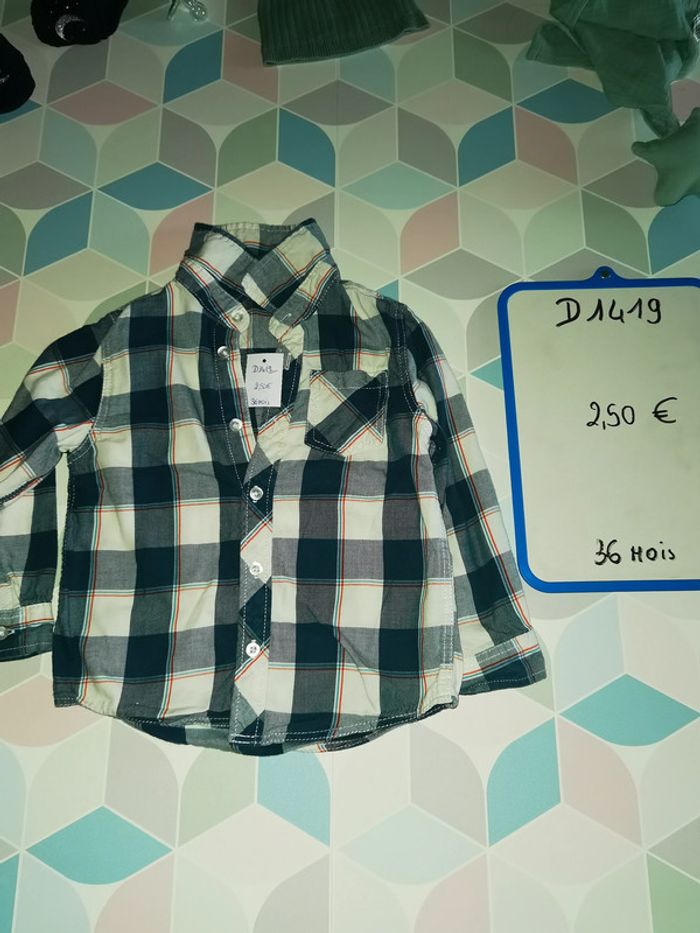 D1419 - chemise garçon 36 mois - photo numéro 3
