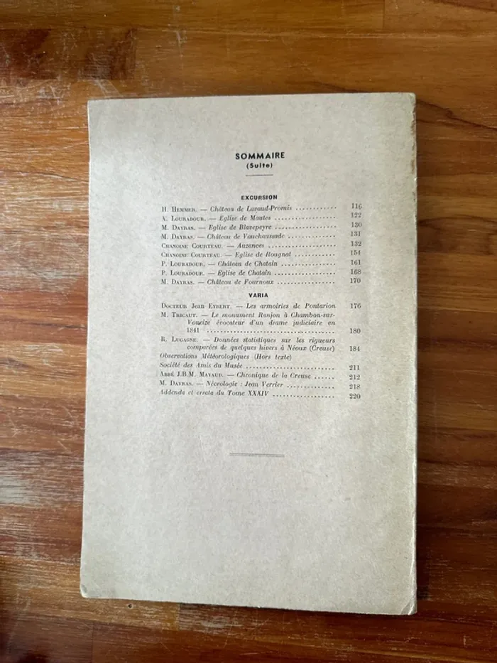 Livre mémoire de la société des Sciences naturelles et archéologique de la Creuse - photo numéro 3