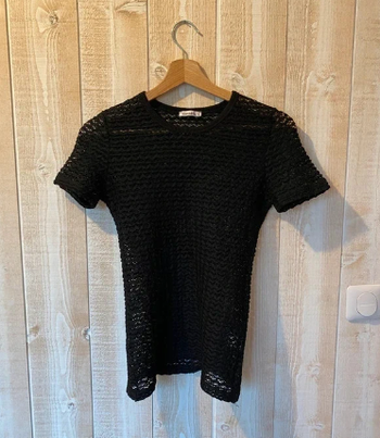 Tshirt maille ajourée noir - Manoukian - taille S 🖤