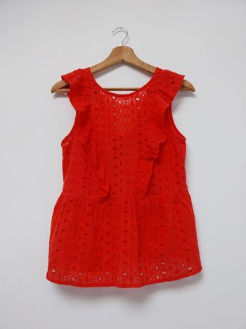 Blouse rouge broderie anglaise Senes S