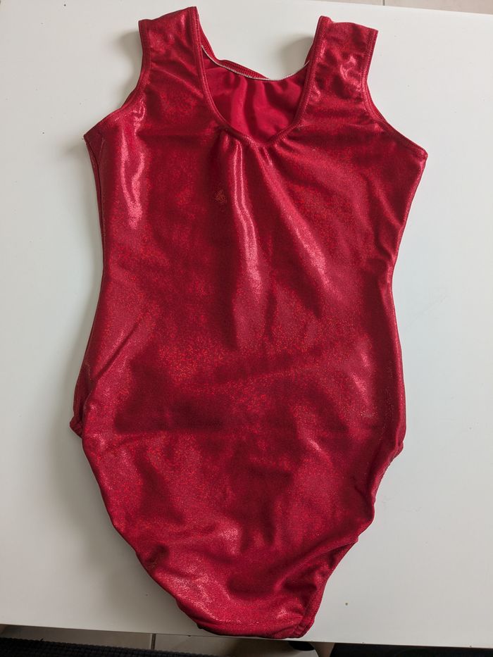 Agiva justaucorps rouge avec strass gym fille 10 ans - photo numéro 2