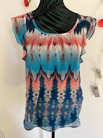 Blouse rose et bleue camaïeu 36