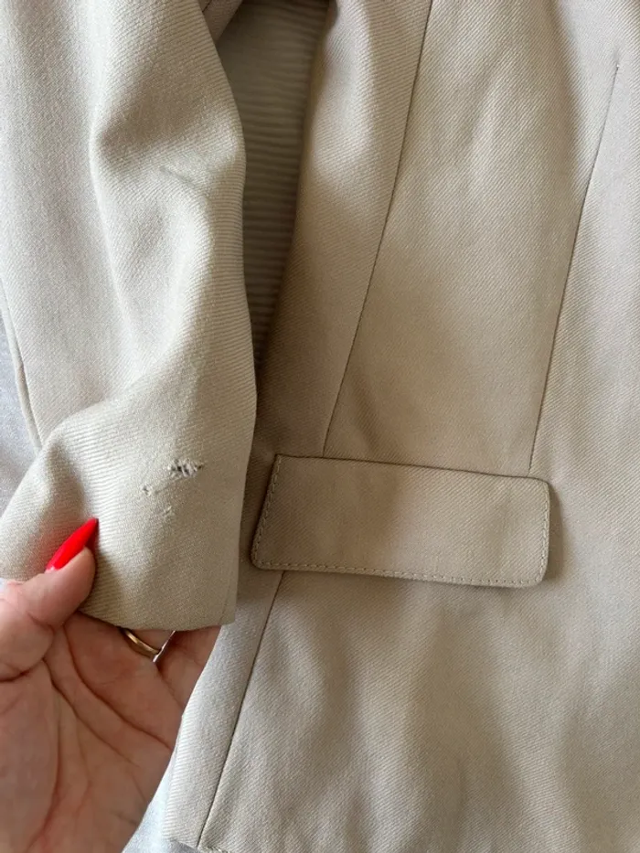 Blazer beige contrôle woolmark taille m - photo numéro 3