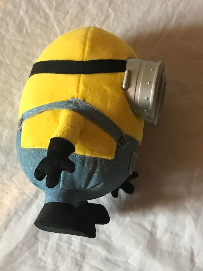 Petite Capsule Jaune Paire Lunettes Grise 2 Yeux Culotte Salopette Jean Peluche Petits Enfants Bébés - photo numéro 5
