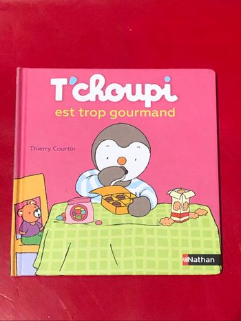 Livre tchoupi est trop gourmand