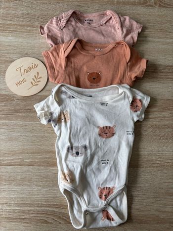 3 bodies manches courtes