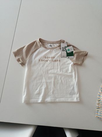 Tee-shirt court blanc beige 12 ans neuf