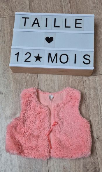 Gilet sans manches rose 12 mois