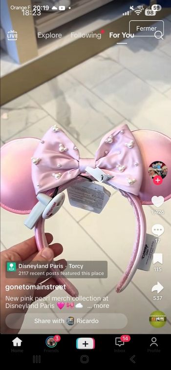 Ears pearl rose disneyland