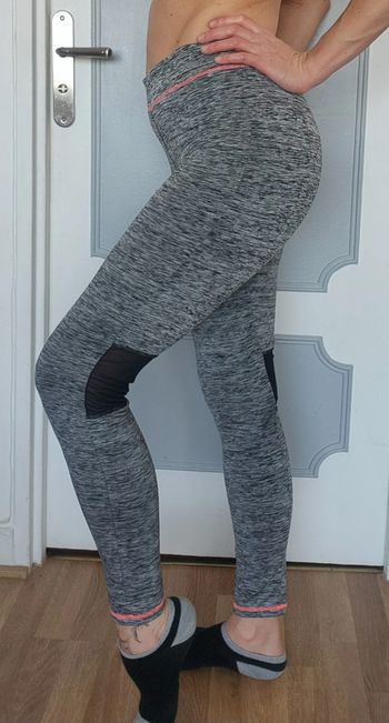 Legging de sport Gris chiné avec mesh