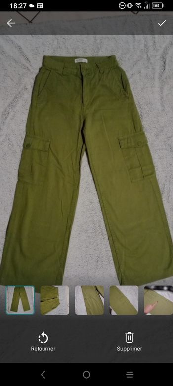 Pantalon cargo 32 vert olive c84
