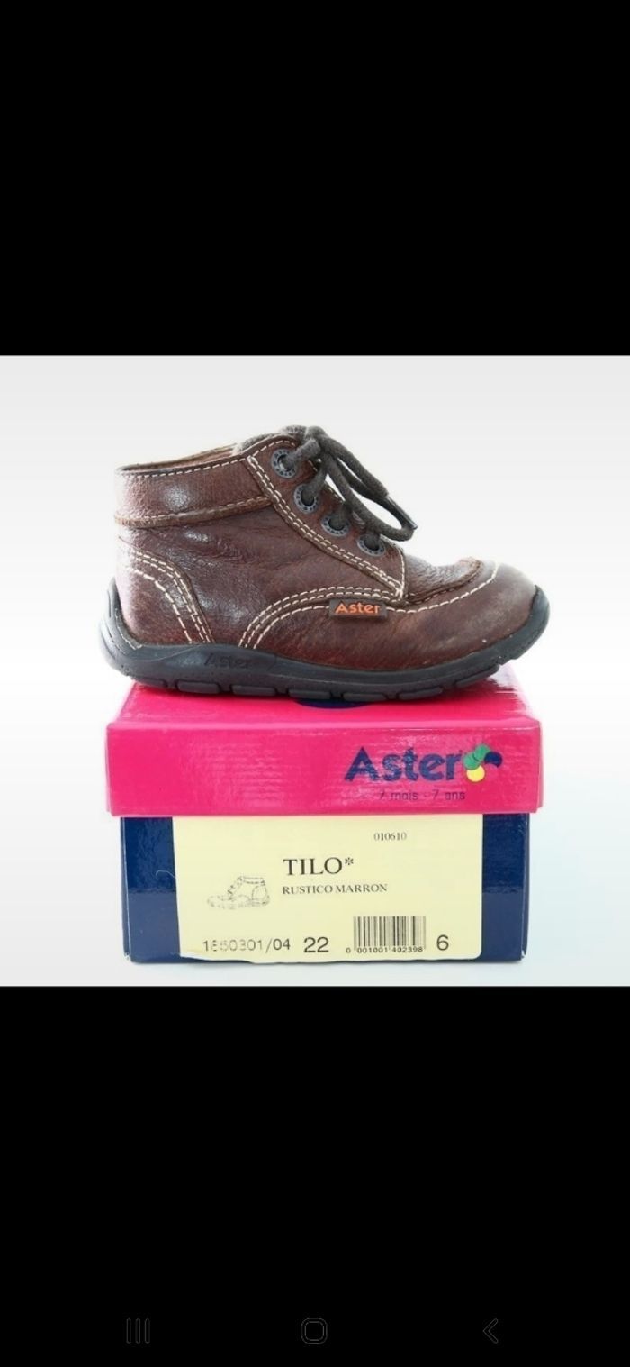 Bottines Aster Tilo marron (abîmées sur le devant) point.22