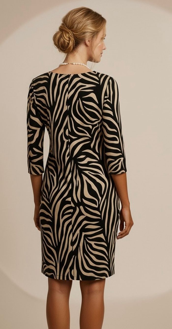 Robe d’hiver imprimée, animal très branchés doré noir femme M Zara basic - photo numéro 2