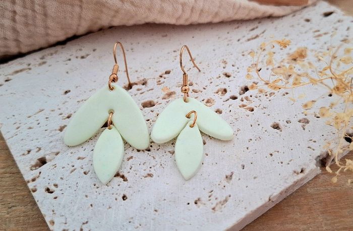 Brume Menthe Mini – Boucles d’oreilles pendantes – Création unique - photo numéro 6