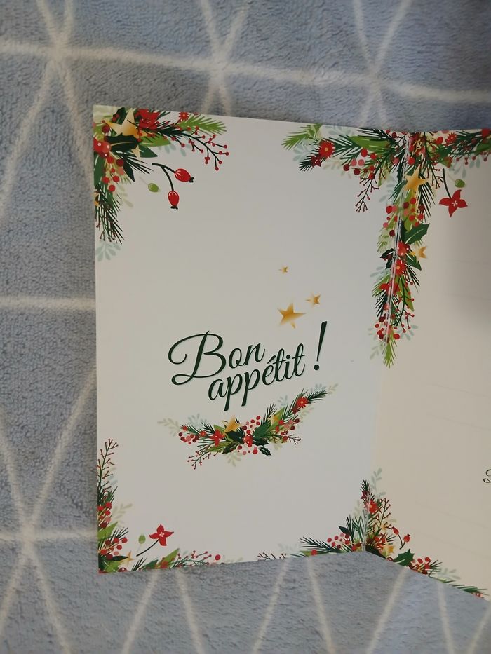 Paquet 6 Cartes doubles "Menu de Noël " - photo numéro 6