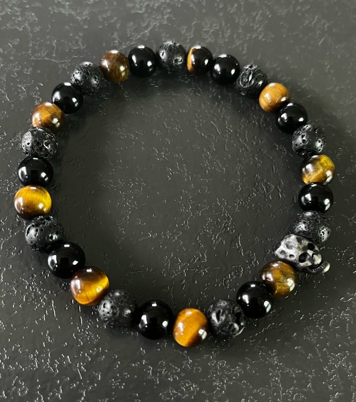 Bracelet perles pierre naturelle Yellow Skull - photo numéro 3