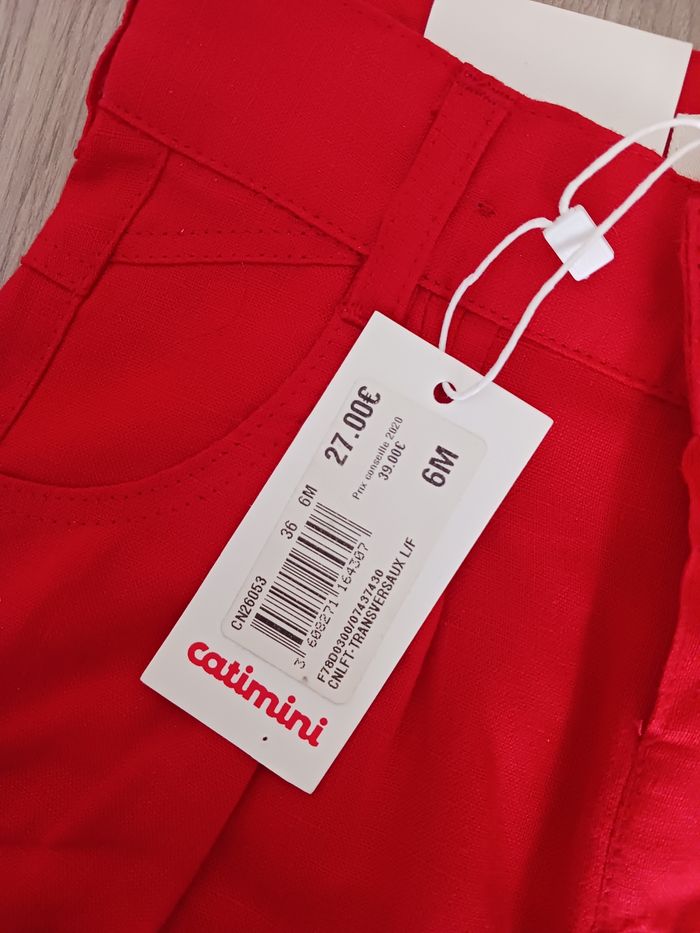 Short en lin Catimini 6 mois NEUF - photo numéro 2