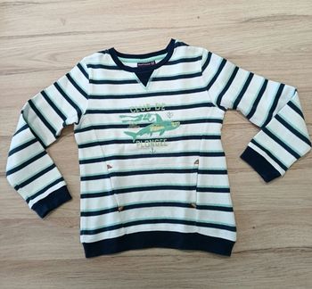 Pull blanc à rayure sergent major 