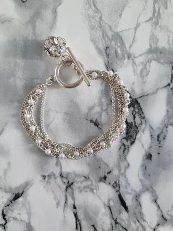 Bracelet chaîne multi-rang argenté