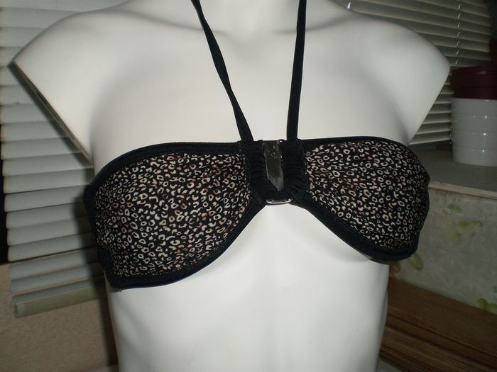 haut de maillot de bain noir et argent t 38 - photo numéro 6