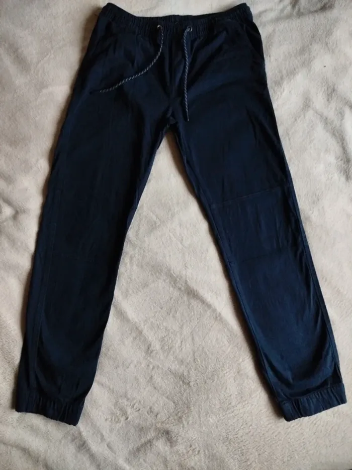Pantalon Tex bleu marine taille M avec taille élastique - photo numéro 7