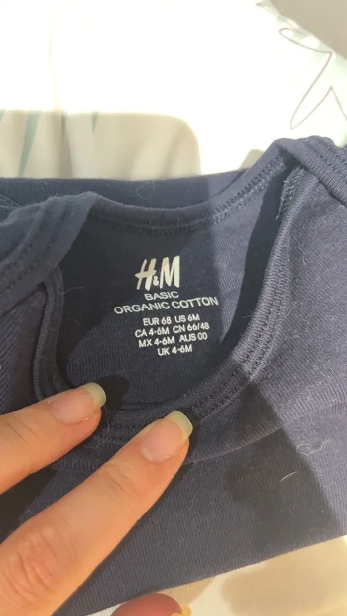Lot 9 body blanc gris bleu 4 - 6 mois H&M - photo numéro 4