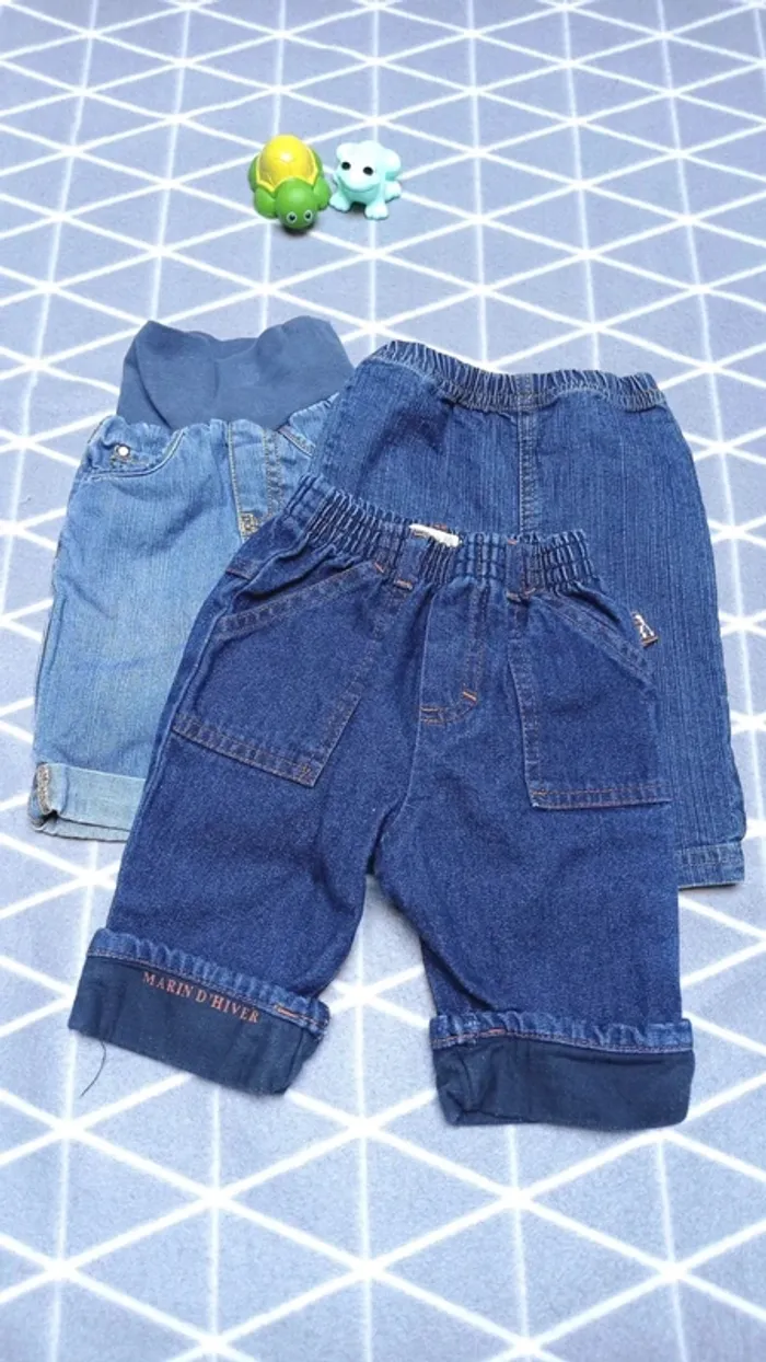🦁 Lot 3 jeans, 3 mois