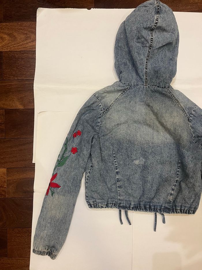 Veste en jean cropped resserrable moumoute perseption conception taille S/36 - photo numéro 8